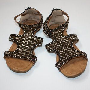 I Love YoKids Girl's Beaded Black Sandals Shoes size 3